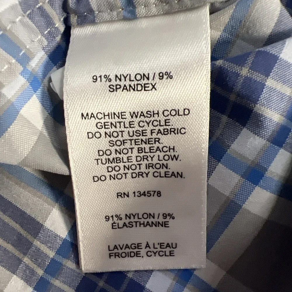 Vineyard Vines Performance OTG  Mens Size XS Long‎ Sleeve Blue Plaid Shirt Logo